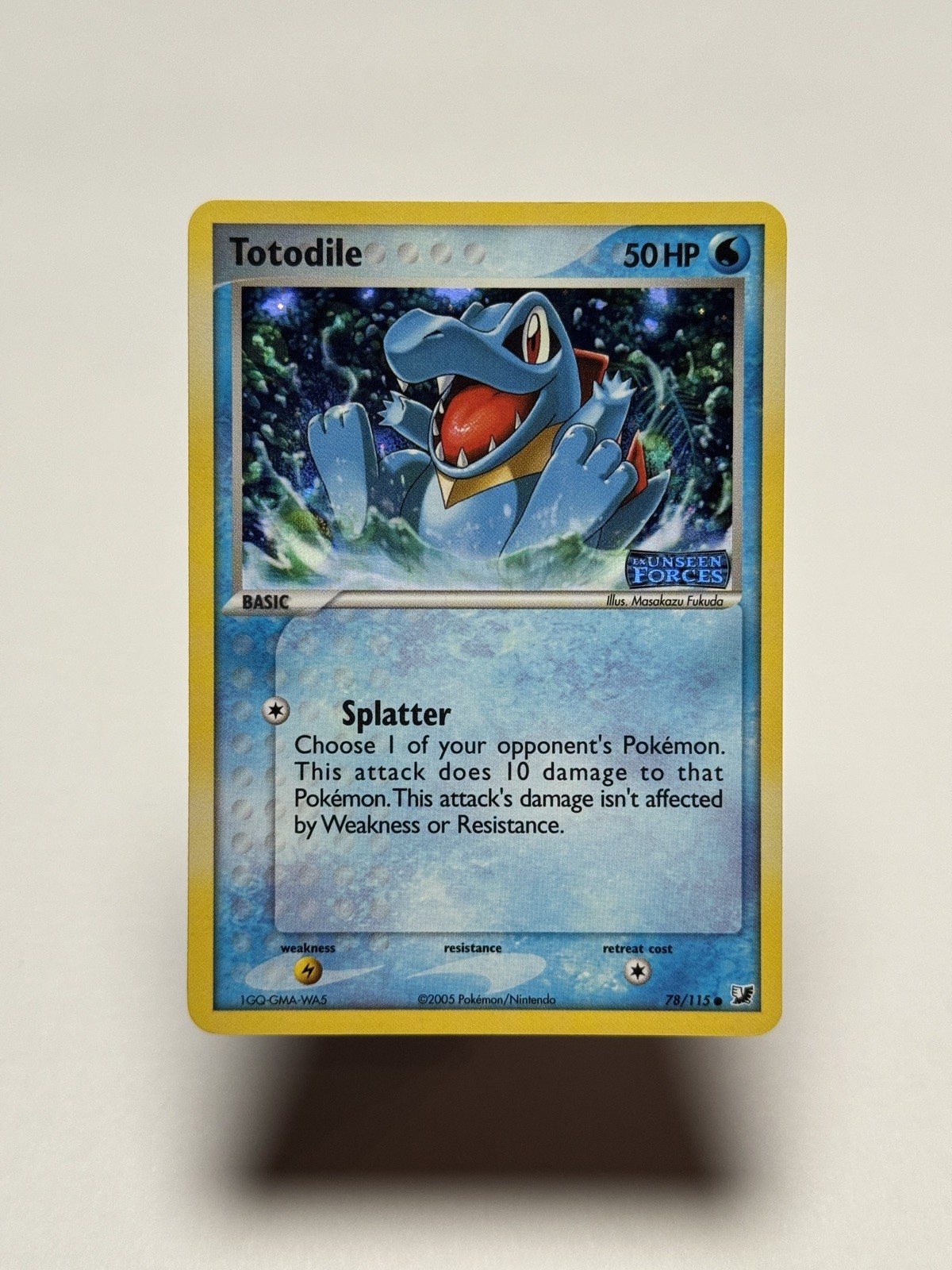 Totodile 78/115 Unseen Forces Reverse Holo Stamped Common Near Mint Vintage 2005