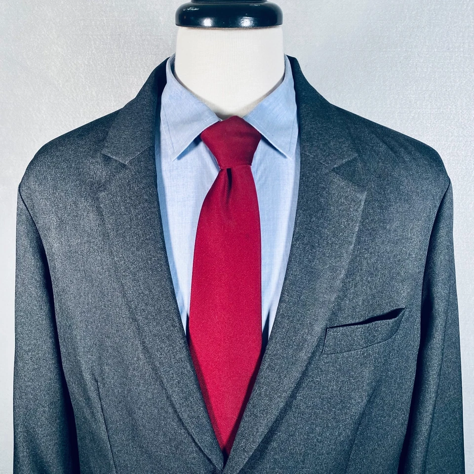 Bluffworks Gramercy Blazer Mens 44R Gray Stretch Sport Coat Jacket Classic Fit - Image 2 of 4
