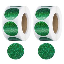 1000Pcs Shiny Round Stickers 1 Inch Self-Adhesive Label Green C-56-25 