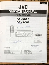 JVC RX-316 RX-317 BK TN Receiver Owners &  Service Manual *Original*