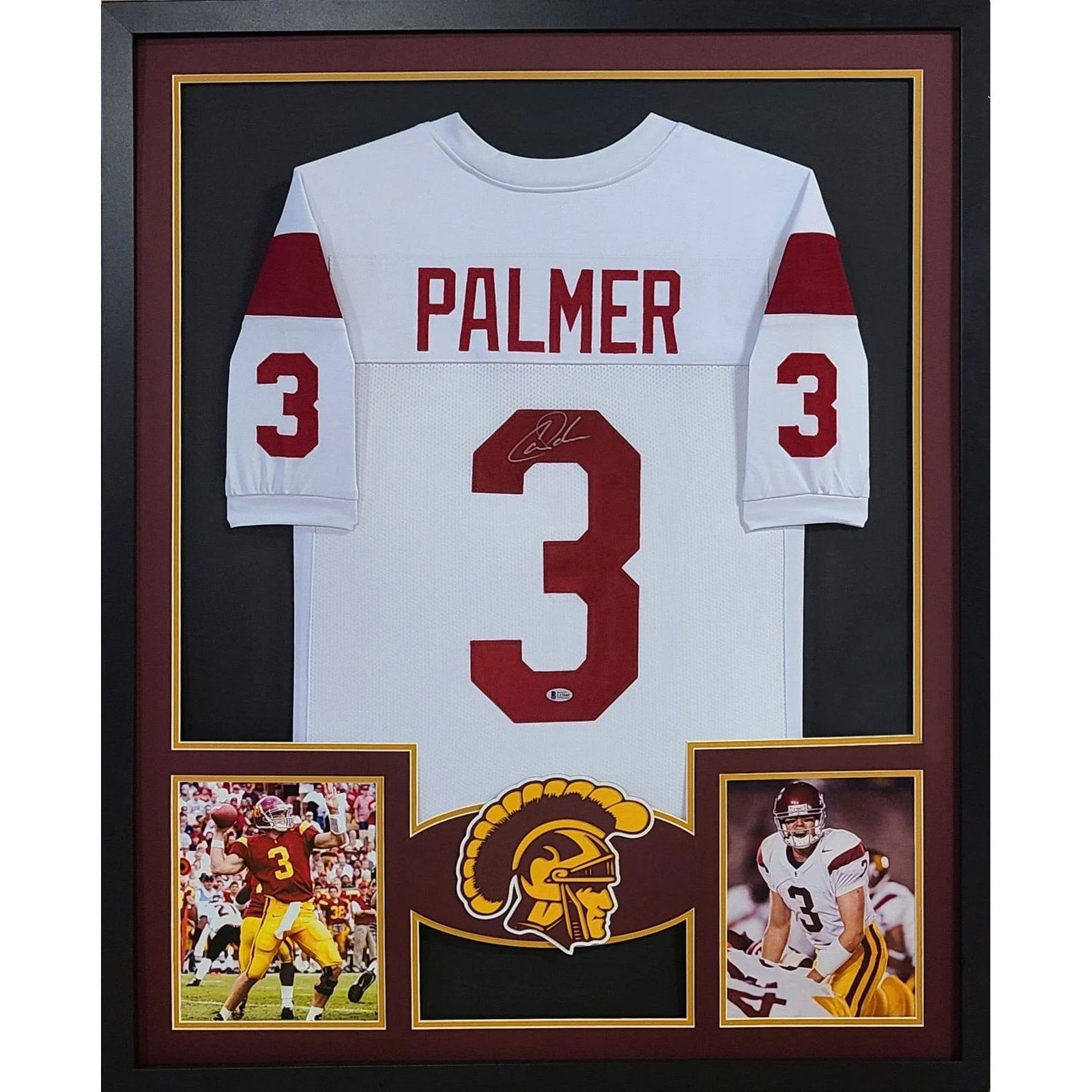 Carson Palmer Framed Signed Jersey Beckett Autographed USC White 