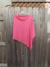 J Jill Poncho Women's OS Pink Cotton Bamboo Asymmetric Many ways to wear