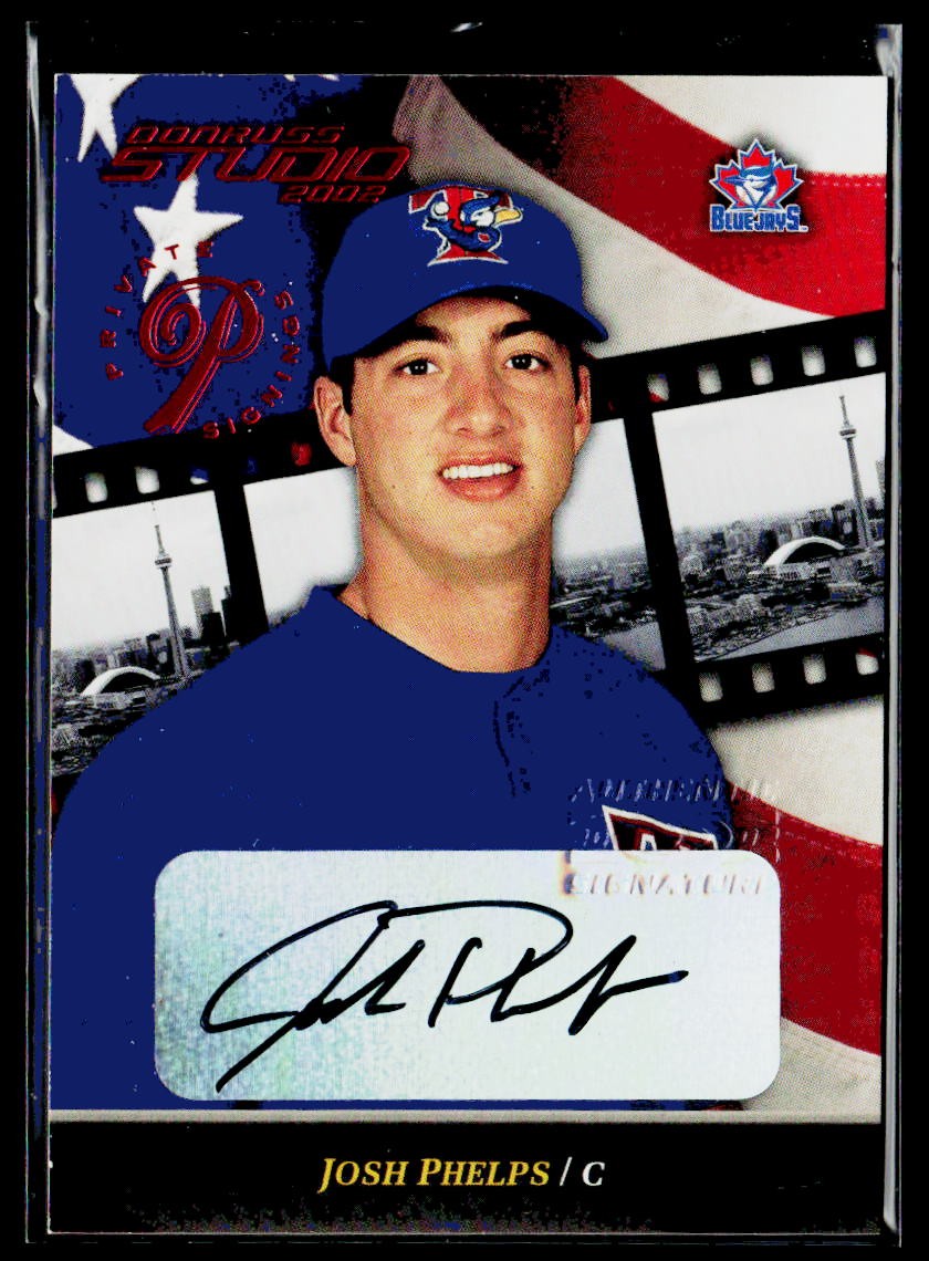 2002 Donruss Studio Private Signings #11/250 Auto Josh Phelps AU #111 Toronto
