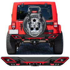 Visida Rear Bumper With Led Lights D-rings For 2007-2017 Jeep Wrangler Jkjku Visida Rear Bumper With Led Lights D-rings For 2007-2017 Jeep Wrangler Jkjku