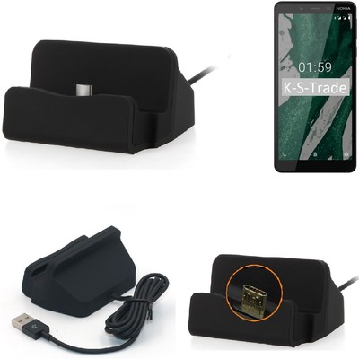 Ladestation für Nokia 1 Plus Micro USB Dockingstation Ladegerät schwarz charge