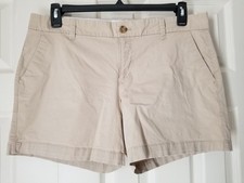 Old Navy Women Size 12 Beige Chino Cotton Zip Shorts Mid Rise 900325