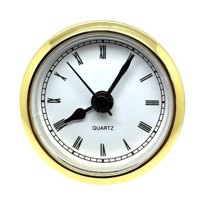65mm Gold Bezel Quartz Clock Insert Roman Numerals For 61-63mm Hole