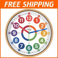 XL Learning Clock for Kids - Silent Analog Classroom Clock