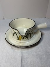 Vtg Midwinter Rangoon Gravy Boat & Under Plate England Wedgewood