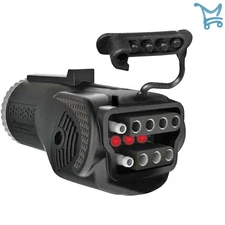 Trailer Wiring Adapter 7-Way Blade to 4 5-Way Flat with LED Circuit Tester