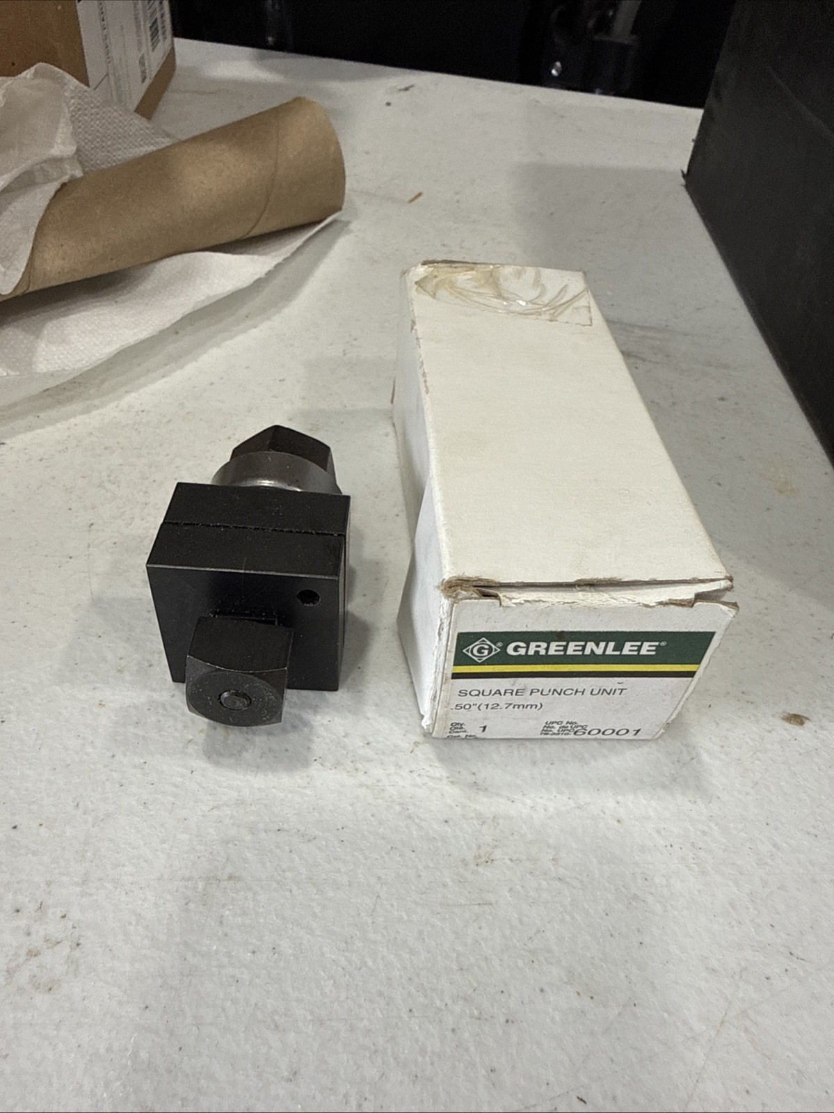Greenlee No. 60001- .50" Square Punch & Die Set - Knockout - U.S.A.(3A) IN BOX