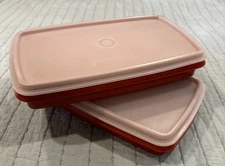 Set Of 2 Vintage Tupperware Deli Meat Cheese Keeper Container W/ Lid 816-12