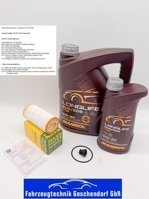 Ölfilter MANN + 6L Mannol 0W20 Longlife IV Audi A3 A4 A5 A6 A7 Q5 Q8 2.0 TFSI
