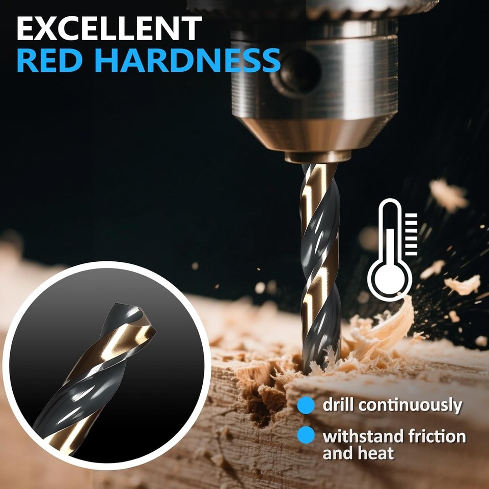 29Pcs Drill Bits High Speed Steel Carbide Twist Drill Bit Set for ...