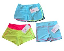 NWT 90 Degree By Reflex Girls Athletic Shorts With Built In Brief