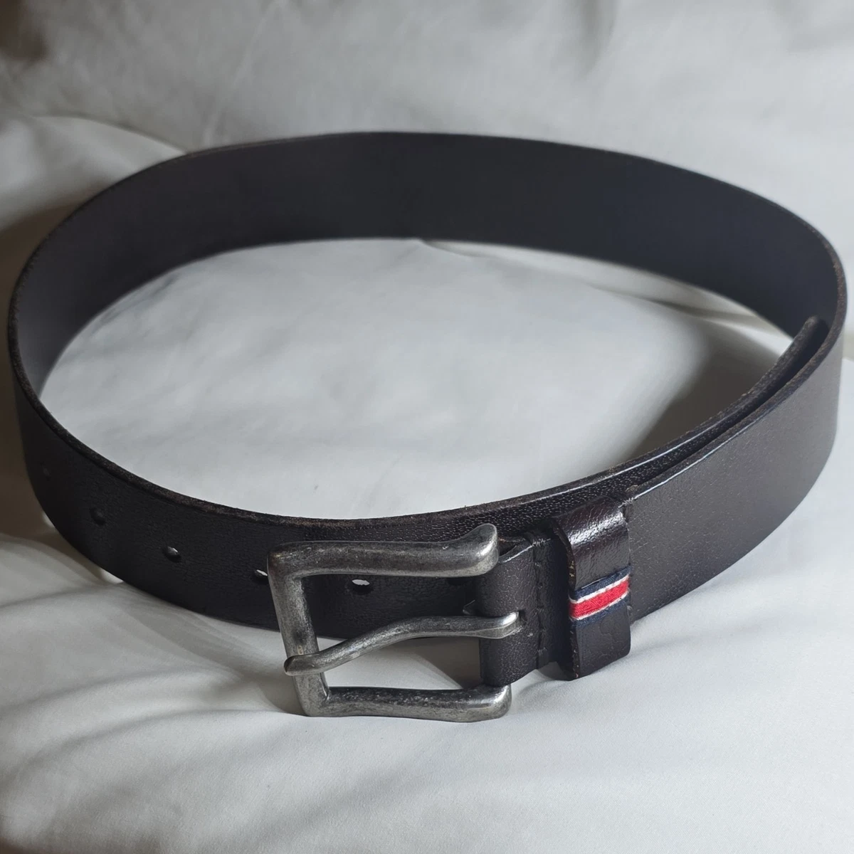 Lot of 2 Belts Abercrombie & Fitch Leather Solid Brass Red Blue Embroidered Sz M Abercrombie & Fitch Men main image 2