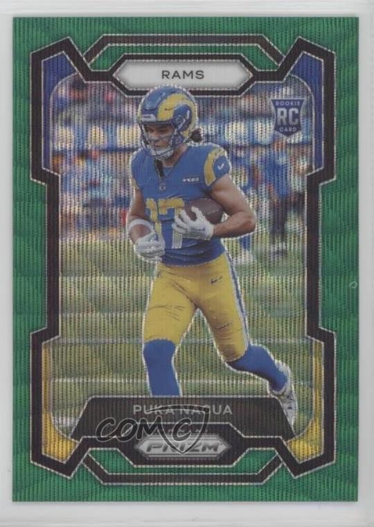 2023 Panini Prizm Rookies Green Wave Prizm Puka Nacua #357 Rookie RC ru4