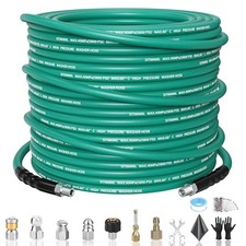 100FT Sewer Jetter Kit for Pressure Washer,1/4‘’NPT Drain Cleaner Hose 5800PSI,