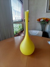 Vaso Giallo Vetro Artistico Murano anni 60 modernariato vetro spesso 