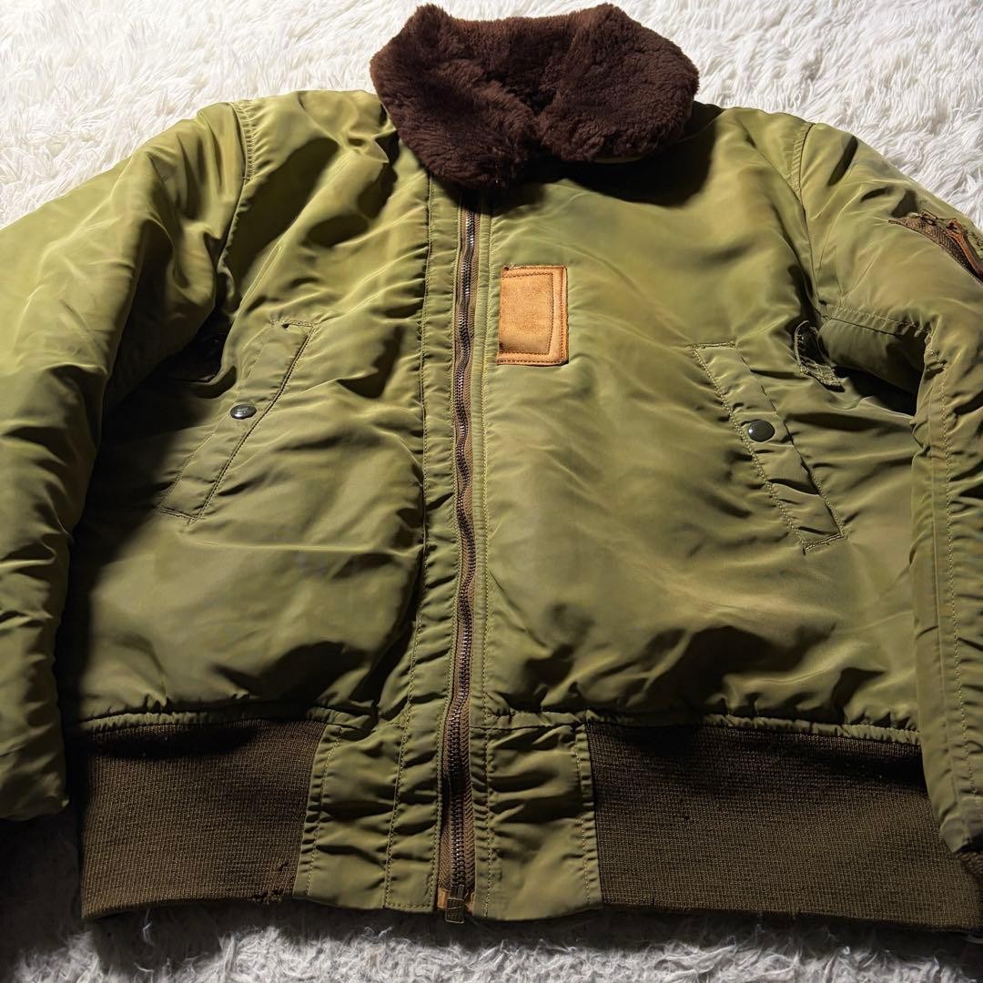 BUZZ RICKSONS Nylon Flight Jacket B15B Khaki Mili… - image 17