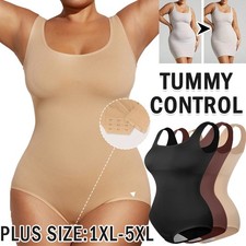 Women's Plus Size Shapewear Bodysuit Tummy Control Body Shaper Waist Trainer Top