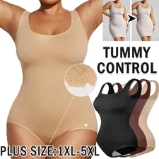 Women's Plus Size Shapewear Bodysuit Tummy Control Body Shaper Waist Trainer Top