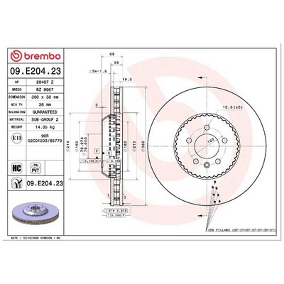 2x Bremsscheibe vorne für Land Rover Range L405 L460 L494 L461 | 26231195