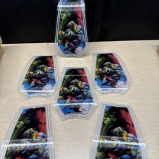 (6) Panes  OK Lighting Touch Lamp Glass 6 Panel Shade Tropical Fish 638-D03