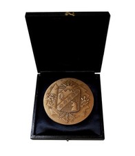 [NC] MEDAGLIA CHAMONIX MONT BLANC BRONZO 68 mm 1970 ASTUCCIO ORIGINALE (nc831c)