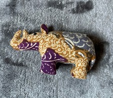 Handmade African Rhino Stuff Mini Collectible Souvenir/ Toy Animal