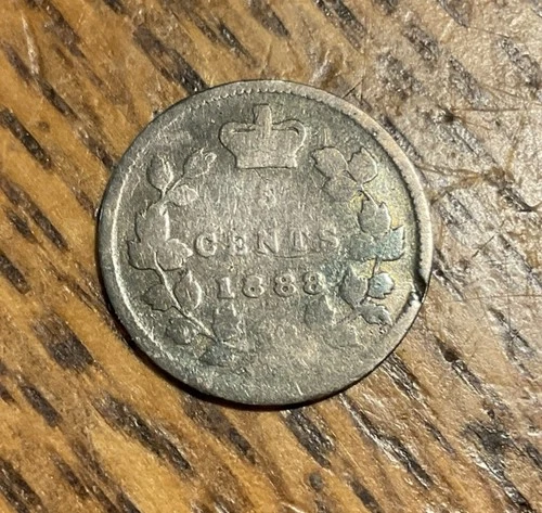 1888 Canada 5 Cents Silver — photo from the most recent tracked eBay sale