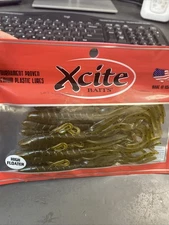 Xcite Approx 4.5” Brush Hog Style Soft Baits- Green Pumpkin- 10 Count Pack