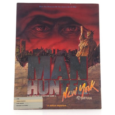 Commodore Amiga: MAN Hunter New York - Big Box OVP (CBM PAL Diskette) Sierra