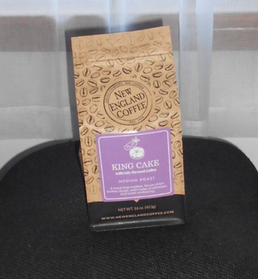 NEW ENGLAND KING CAKE GROUND COFFEE 1LB. BAG MEDIUM ROAST FLAVORED