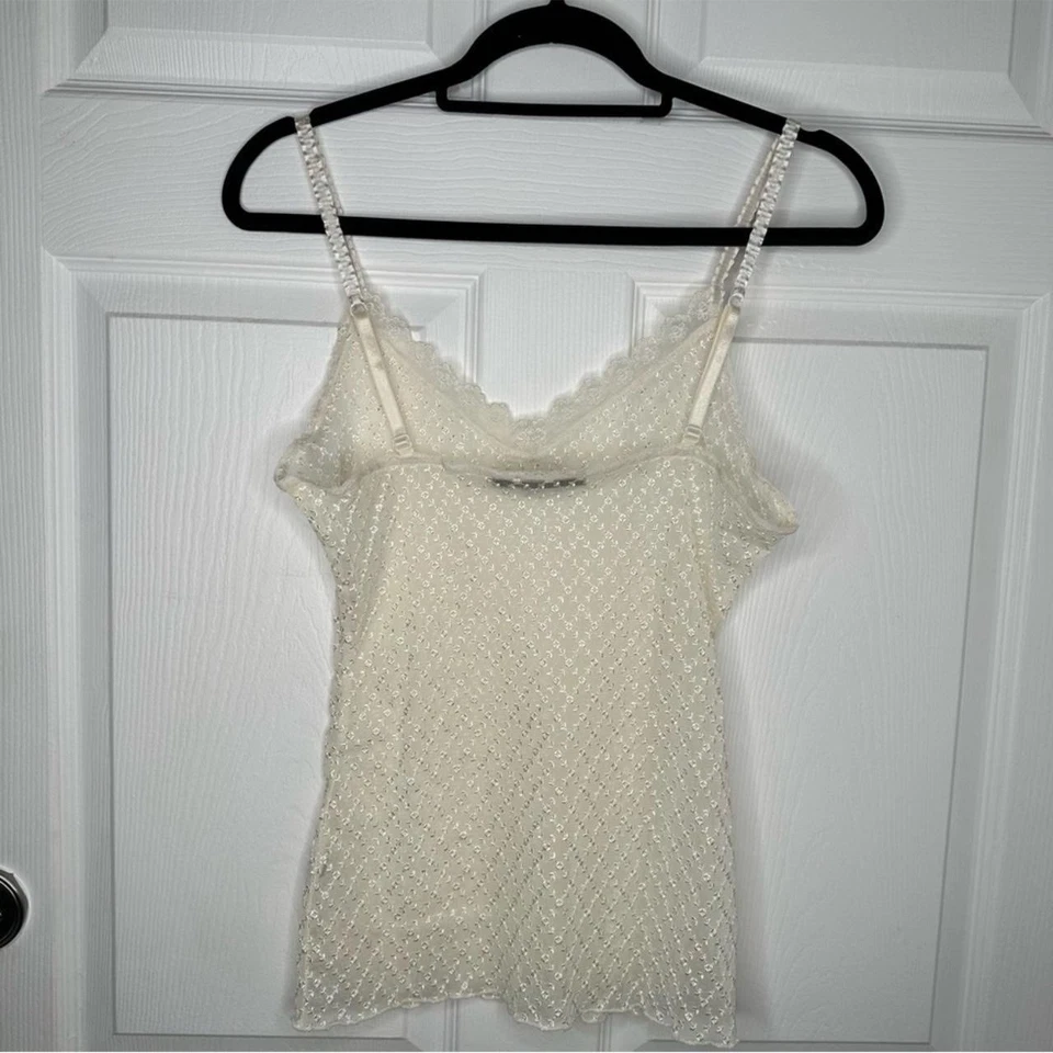 复古 The Limited 象牙色 透明 Dainty Flower Cami 背心上衣 尺寸 中号 Fairycore — 第 2/4 张图片