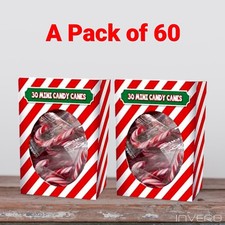 Candy Canes Christmas Tree Peppermint Decoration Sweets Stocking Gift - 60 PACK