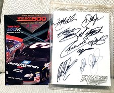 2000 WINSTON 500 PROGRAM/SLEEVE w/10 AUTOGRAPHS inc DALE EARNHARDT SR (LAST WIN)