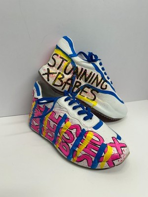 Camuzares White Stunning Babesx Multi Color Sneakers Size 8 (fits like 9) NEW