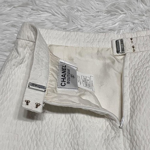 Buen Estado Raro Configuración CHANEL con Marca de Coco Blanco 97C - Auténtico De Colección Wo - Imagen 10 de 11