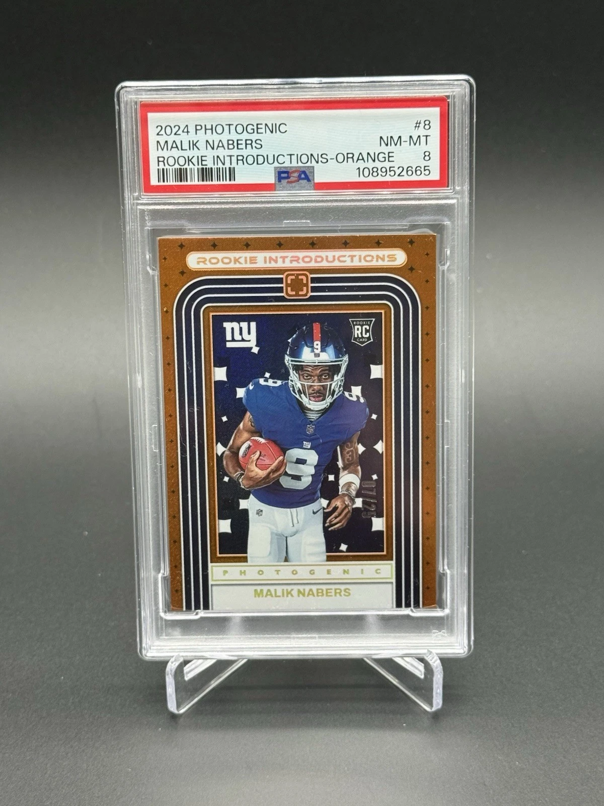 Malik Nabers Panini Photogenic Rookie Introductions #8 Orange