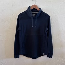 L.L.Bean Women's Cozy Mixed-Knit Pullover Sweatshirt Black Size M Regular
