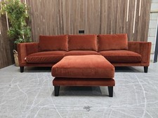 Sofa.com Costello 4 Seater Sofa & Footstool In Moroccan Spice Smart Velvet