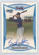 2008 Bowman Chrome Prospects Prospect Refractor /500 Brandon Hicks Auto 3bs