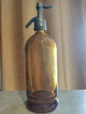 Rare Siphon /  Bouteille Eau De seltz  Couleur Ambre/orange  PONTHIEU/CALAIS
