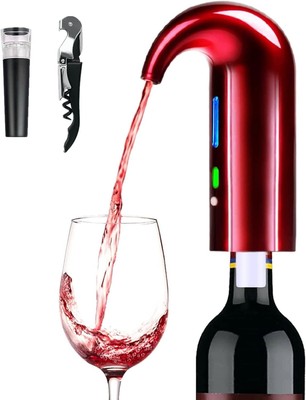 Electric Wine Aerator, Wine Dispenser, Aeration and Decanter Wine Pourer, Red Wh