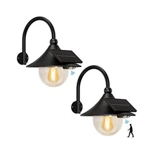 Aqonsie Solar Barn Lights Outdoor with 3 Lighting Modes & Motion Sensing, Wal...