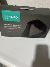 Naipo MGS-150DC Black Shiatsu 3D Rotating Massager With Heat For Neck & Shoulder