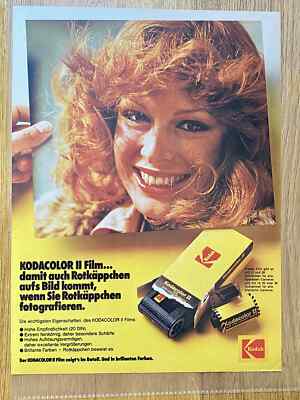 Kodak FIlm Kodacolor II Rothaarige Original 1975 Vintage Advert Werbung Reklame