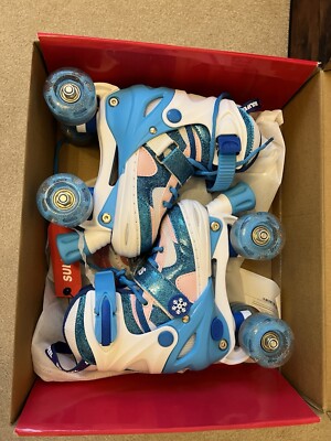 SULIFEEL verstellbare Rollschuhe für Kinder mit Leuchtrollen