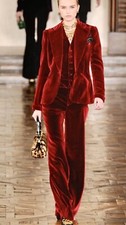 Ralph Lauren Purple Label Women  s Burgundy Velvet Dress Pants Size 8 Fall2012